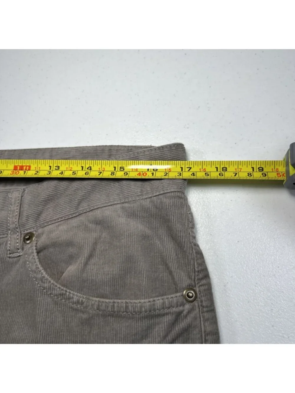 Faherty Mens Gray Brown Corduroy Five Pocket Pants Size 34x30 Stretch Casual